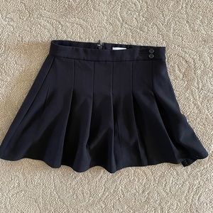 We Wore What Black Pleated Mini Skort